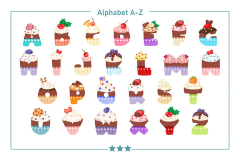 Cupcake Color fonts SVG Fox7 By Rattana 