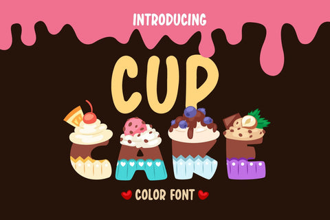 Cupcake Color fonts SVG Fox7 By Rattana 