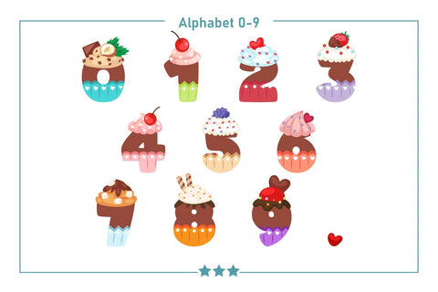 Cupcake Color fonts SVG Fox7 By Rattana 