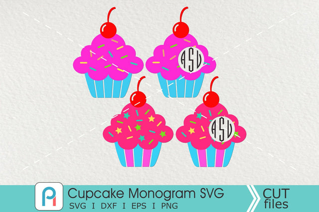 Cupcake Monogram Svg, Cupcake Svg, Cupcake Clip Art SVG Pinoyart Kreatib 
