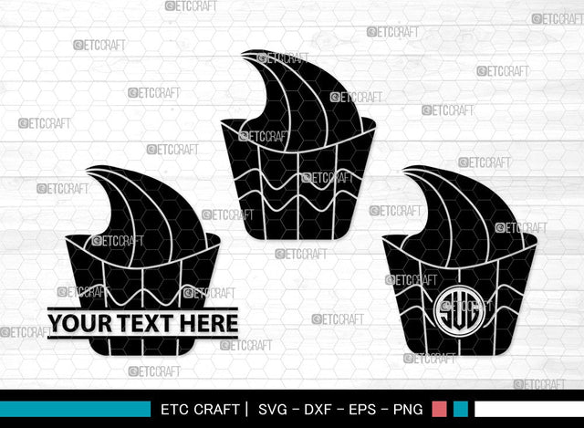 Cupcake Monogram SVG | Cupcake Svg | sweet cupcake Svg | dessert Svg | Cupcake Clipart SVG ETC Craft 