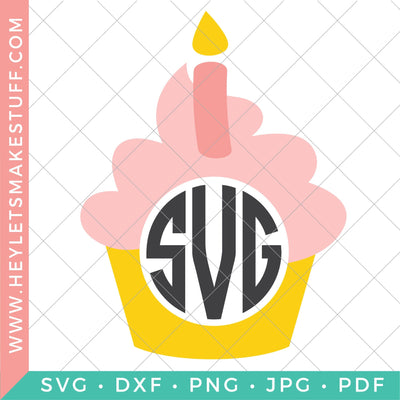 Cupcake Monogram SVG Hey Let's Make Stuff 