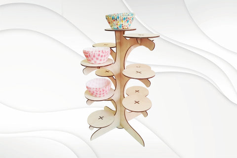 Cupcake stand tree, ready yse laser cut design. Cutting svg dxf files. SVG VectorBY 