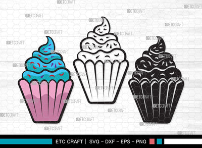 Cupcake SVG | Cupcake Svg | sweet cupcake Svg | dessert Svg | Cupcake Clipart SVG ETC Craft 