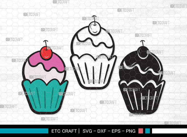 Cupcake SVG | Cupcake Svg | sweet cupcake Svg | dessert Svg | Cupcake Clipart SVG ETC Craft 