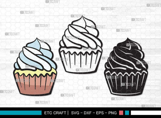 Cupcake SVG | Cupcake Svg | sweet cupcake Svg | dessert Svg | Cupcake Clipart SVG ETC Craft 