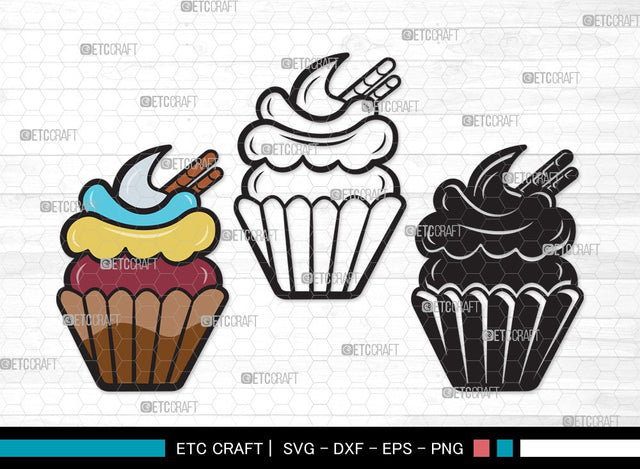Cupcake SVG | Cupcake Svg | sweet cupcake Svg | dessert Svg | Cupcake Clipart SVG ETC Craft 