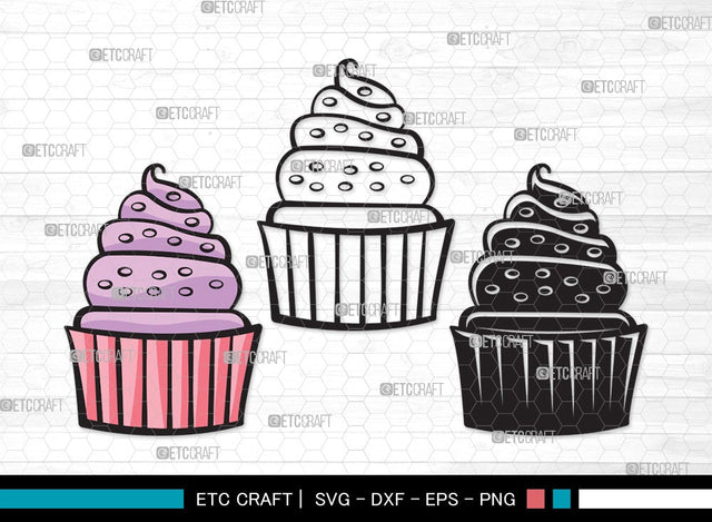 Cupcake SVG | Cupcake Svg | sweet cupcake Svg | dessert Svg | Cupcake Clipart SVG ETC Craft 