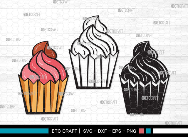 Cupcake SVG | Cupcake Svg | sweet cupcake Svg | dessert Svg | Cupcake Clipart SVG ETC Craft 