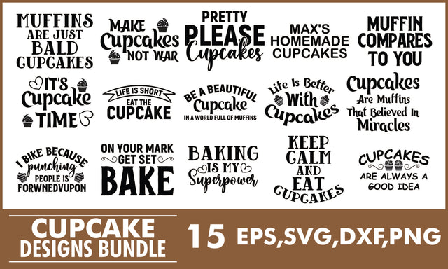 Cupcake SVG Designs Bundle SVG PatternFeed8 