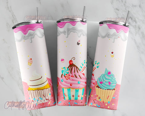 Cupcake Tumbler Wrap 20oz Tumbler Sublimation PNG Download, Tumbler Wrap - PNG Digital Download Sublimation CaldwellArt 