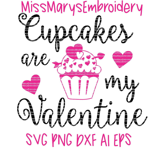 Cupcake Valentine SVG MissMarysEmbroidery 