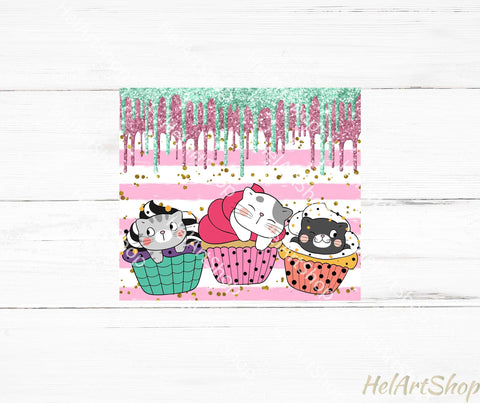 Cupcakes Tumbler PNG, Cute SKINNY TUMBLER Png Sublimation _HelArtShop_ 