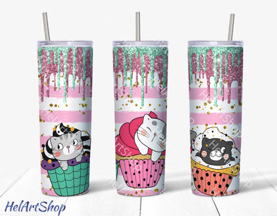 Cupcakes Tumbler PNG, Cute SKINNY TUMBLER Png Sublimation _HelArtShop_ 