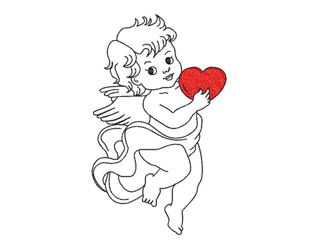 Cupid Angel Machine Embroidery Design (2) Embroidery/Applique DESIGNS Canada Embroidery 