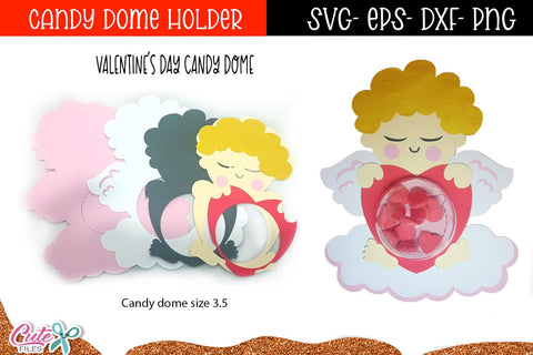 Cupid Heart Candy Dome SVG Paper Cut SVG Cute files 