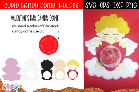 Cupid Heart Candy Dome SVG Paper Cut SVG Cute files 