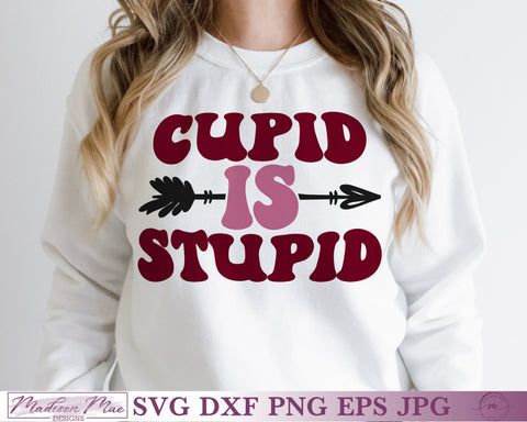 Cupid is Stupid SVG, Funny Valentine's Day Design SVG Madison Mae Designs 