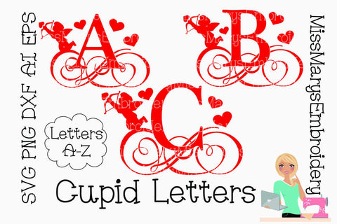 Cupid Letters SVG MissMarysEmbroidery 