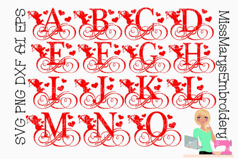 Cupid Letters SVG MissMarysEmbroidery 