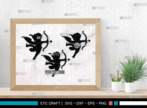 Cupid Monogram, Cupid Silhouette, Cupid SVG, Valentines Cupid Svg, Angel Svg, Love Svg, SB00350 SVG ETC Craft 