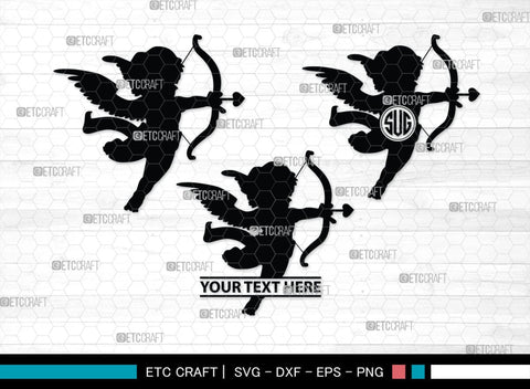 Cupid Monogram, Cupid Silhouette, Cupid SVG, Valentines Cupid Svg, Angel Svg, Love Svg, SB00350 SVG ETC Craft 