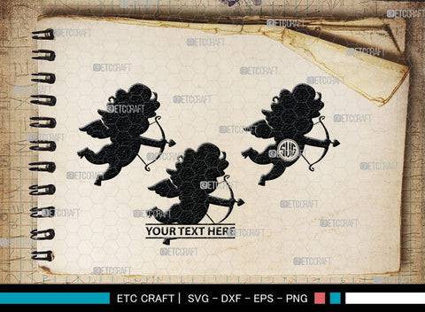 Cupid Monogram, Cupid Silhouette, Cupid SVG, Valentines Cupid Svg, Angel Svg, Love Svg, SB00350 SVG ETC Craft 