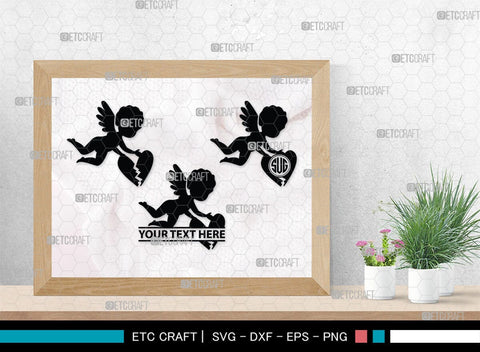 Cupid Monogram, Cupid Silhouette, Cupid SVG, Valentines Cupid Svg, Angel Svg, Love Svg, SB00350 SVG ETC Craft 