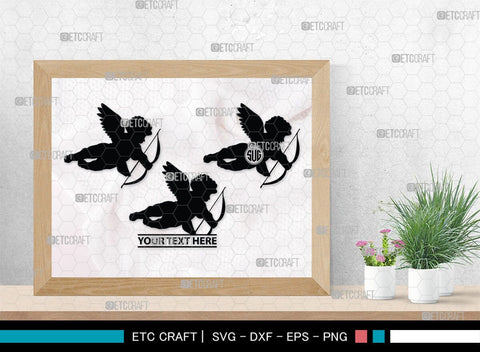 Cupid Monogram, Cupid Silhouette, Cupid SVG, Valentines Cupid Svg, Angel Svg, Love Svg, SB00350 SVG ETC Craft 