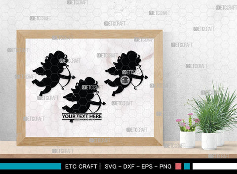Cupid Monogram, Cupid Silhouette, Cupid SVG, Valentines Cupid Svg, Angel Svg, Love Svg, SB00350 SVG ETC Craft 