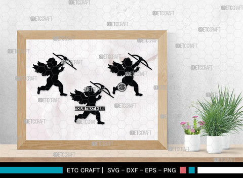 Cupid Monogram, Cupid Silhouette, Cupid SVG, Valentines Cupid Svg, Angel Svg, Love Svg, SB00350 SVG ETC Craft 