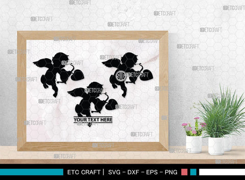 Cupid Monogram, Cupid Silhouette, Cupid SVG, Valentines Cupid Svg, Angel Svg, Love Svg, SB00350 SVG ETC Craft 