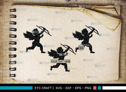 Cupid Monogram, Cupid Silhouette, Cupid SVG, Valentines Cupid Svg, Angel Svg, Love Svg, SB00350 SVG ETC Craft 