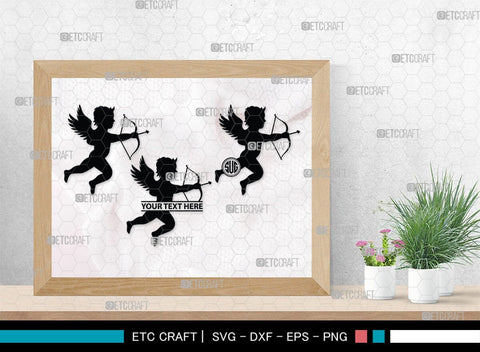 Cupid Monogram, Cupid Silhouette, Cupid SVG, Valentines Cupid Svg, Angel Svg, Love Svg, SB00350 SVG ETC Craft 