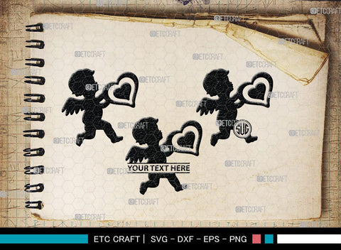 Cupid Monogram, Cupid Silhouette, Cupid SVG, Valentines Cupid Svg, Angel Svg, Love Svg, SB00350 SVG ETC Craft 