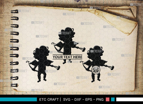 Cupid Monogram, Cupid Silhouette, Cupid SVG, Valentines Cupid Svg, Angel Svg, Love Svg, SB00350 SVG ETC Craft 