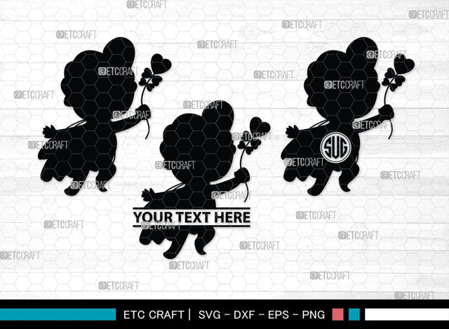 Cupid Monogram, Cupid Silhouette, Cupid SVG, Valentines Cupid Svg, Angel Svg, Love Svg, SB00350 SVG ETC Craft 