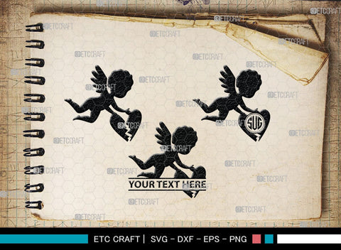 Cupid Monogram, Cupid Silhouette, Cupid SVG, Valentines Cupid Svg, Angel Svg, Love Svg, SB00350 SVG ETC Craft 
