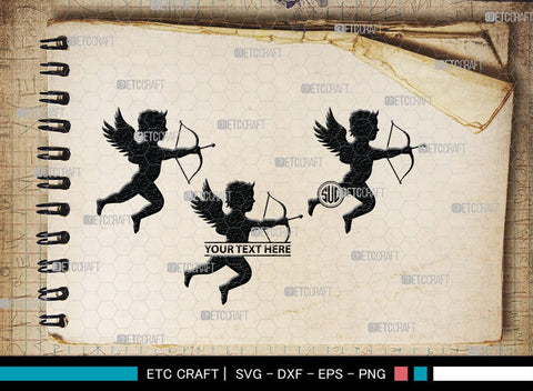 Cupid Monogram, Cupid Silhouette, Cupid SVG, Valentines Cupid Svg, Angel Svg, Love Svg, SB00350 SVG ETC Craft 