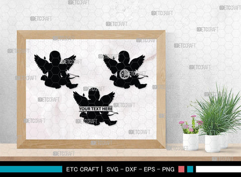 Cupid Monogram, Cupid Silhouette, Cupid SVG, Valentines Cupid Svg, Angel Svg, Love Svg, SB00350 SVG ETC Craft 