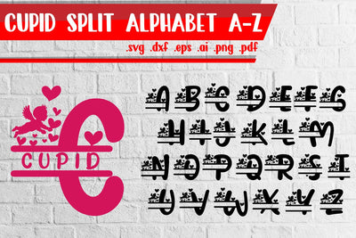 Cupid Split Alphabet A-Z Bundle - Svg dxf eps ai png pdf SVG zafrans studio 