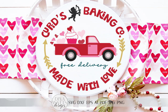 Cupid's Baking Co SVG | Valentine's Day SVG | Farmhouse Truck Sign | dxf and more SVG Diva Watts Designs 