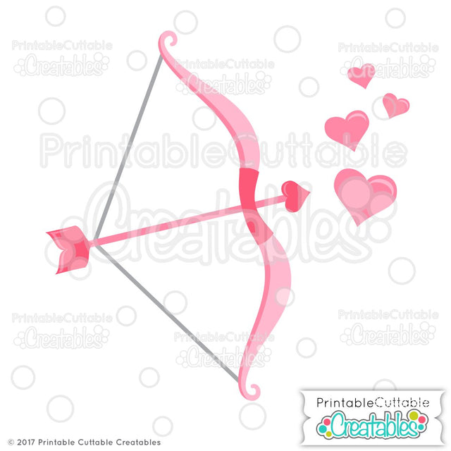 Cupid's Bow and Arrow SVG Printable Cuttable Creatables 
