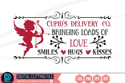 Cupid's delivery co. bringing loads of love smiles hugs kisses SVG SVG DESIGNISTIC 