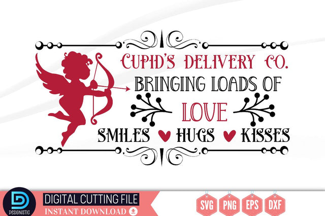 Cupid's delivery co. bringing loads of love smiles hugs kisses SVG SVG DESIGNISTIC 