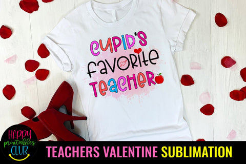 Cupid's Favorite Teacher Valentines Day Sublimation Design Sublimation Happy Printables Club 