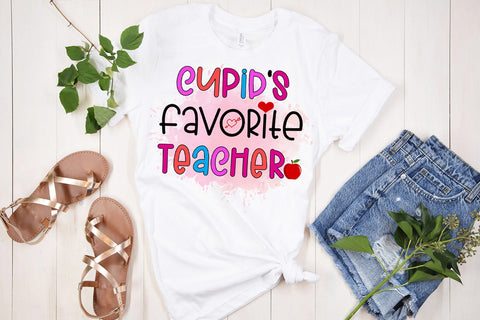 Cupid's Favorite Teacher Valentines Day Sublimation Design Sublimation Happy Printables Club 