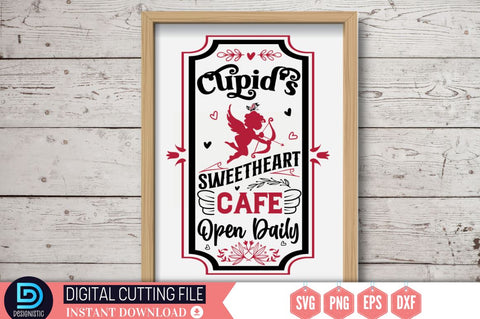 Cupid's sweetheart cafe open daily SVG SVG DESIGNISTIC 