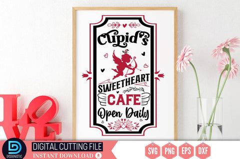 Cupid's sweetheart cafe open daily SVG SVG DESIGNISTIC 