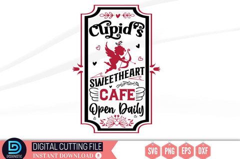Cupid's sweetheart cafe open daily SVG SVG DESIGNISTIC 